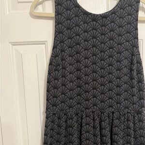 LOFT Black and Gray Patterned Dress